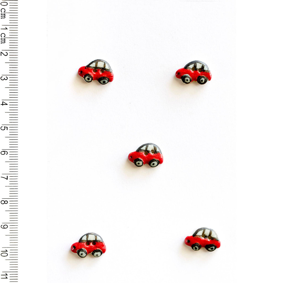 Handmade Red Car Sewing Buttons