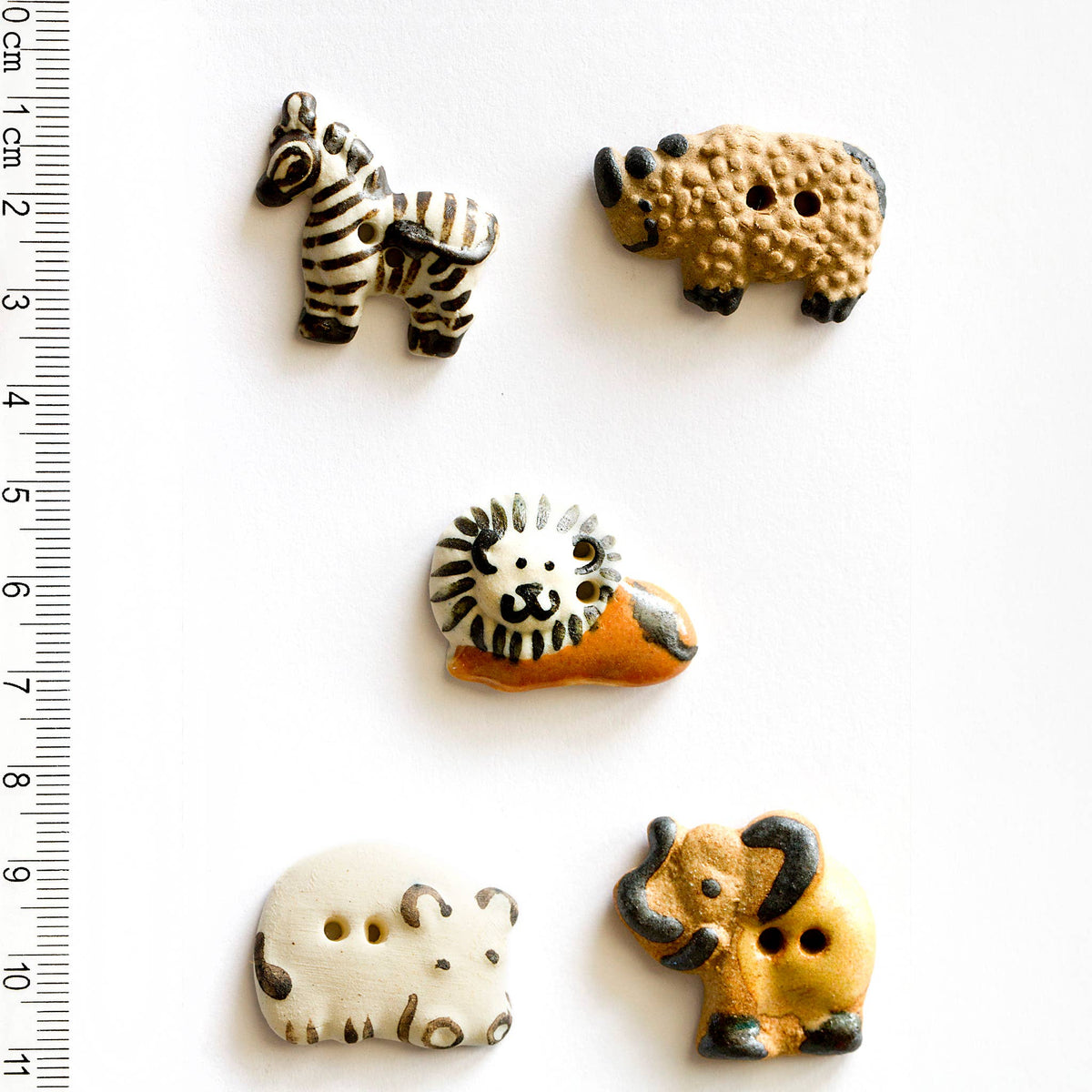 Handmade African Animal Sewing Buttons