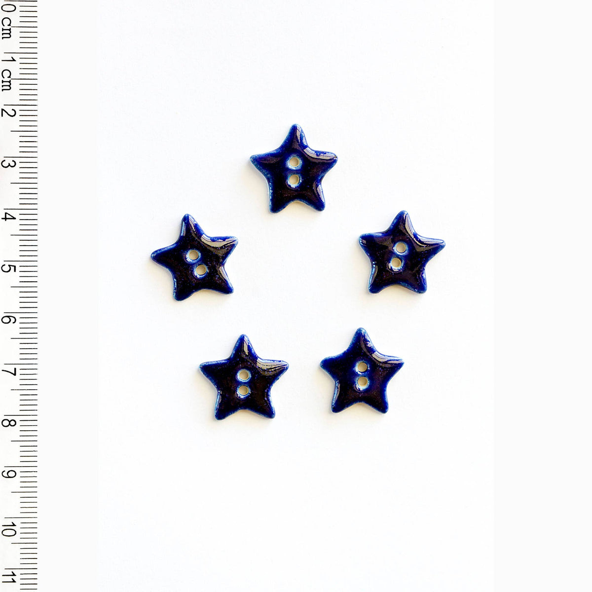 Handmade Blue Star Sewing Buttons