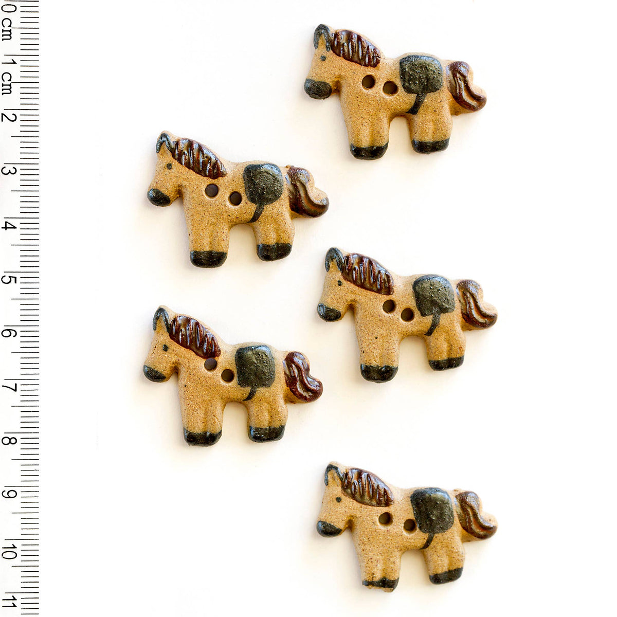 Handmade Brown Horse Sewing Buttons