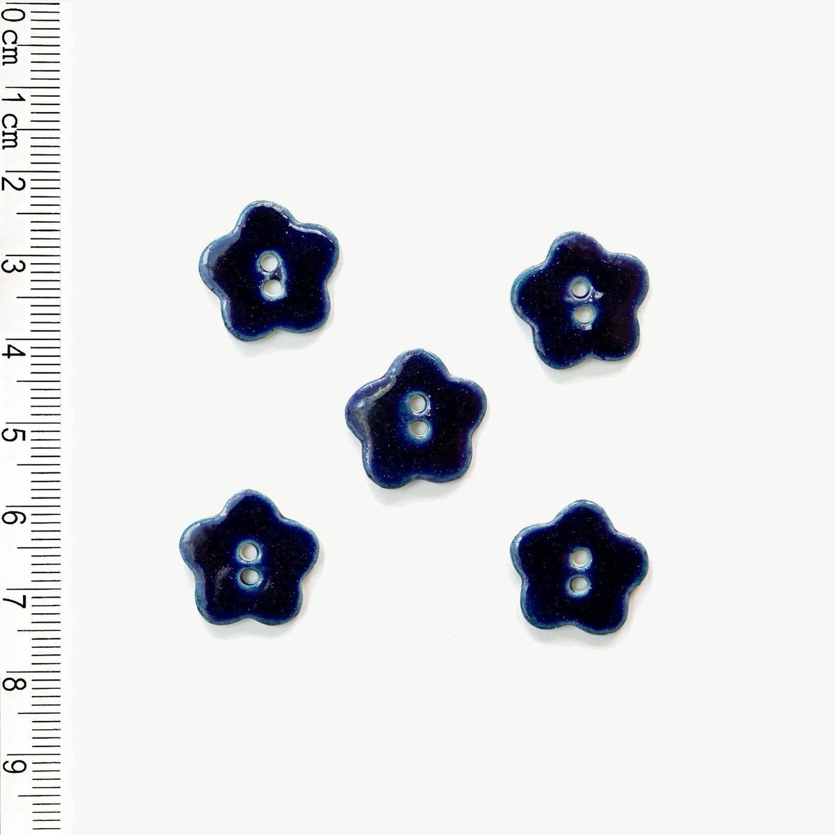 Navy Flower Buttons