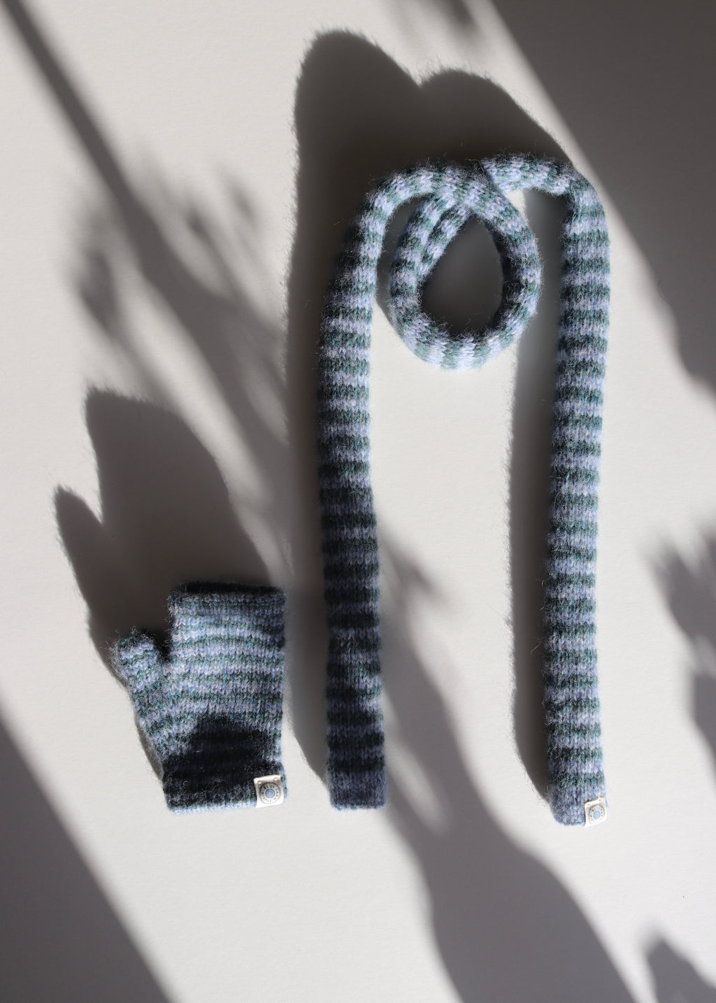 Custom Stripy Skinny Scarf & Gloves Set